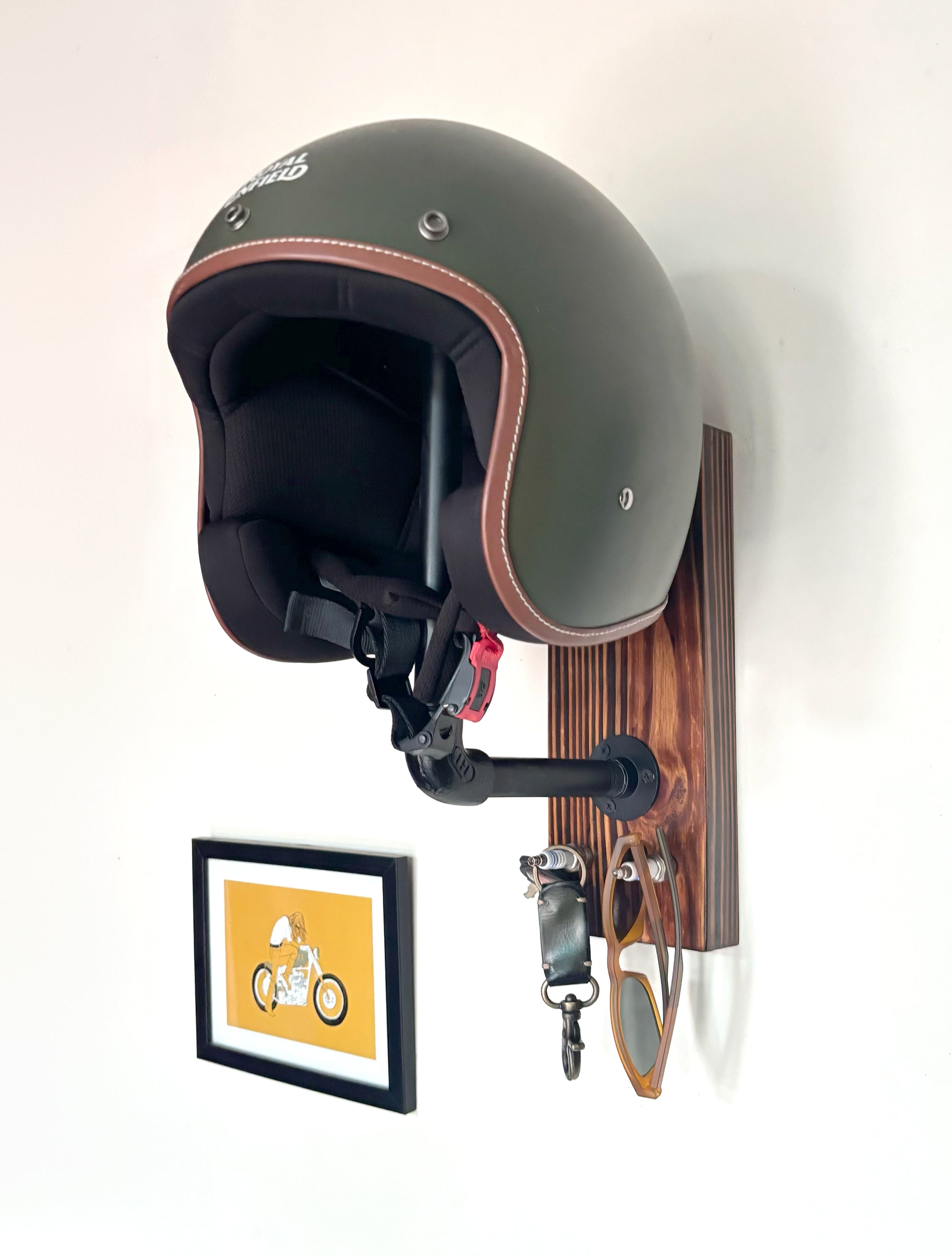 Motorcycle Helmet Hanger - Wall Mount