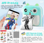 Instant Print Camera for Kids, Dual Selfie Digital Camera with Video Recording