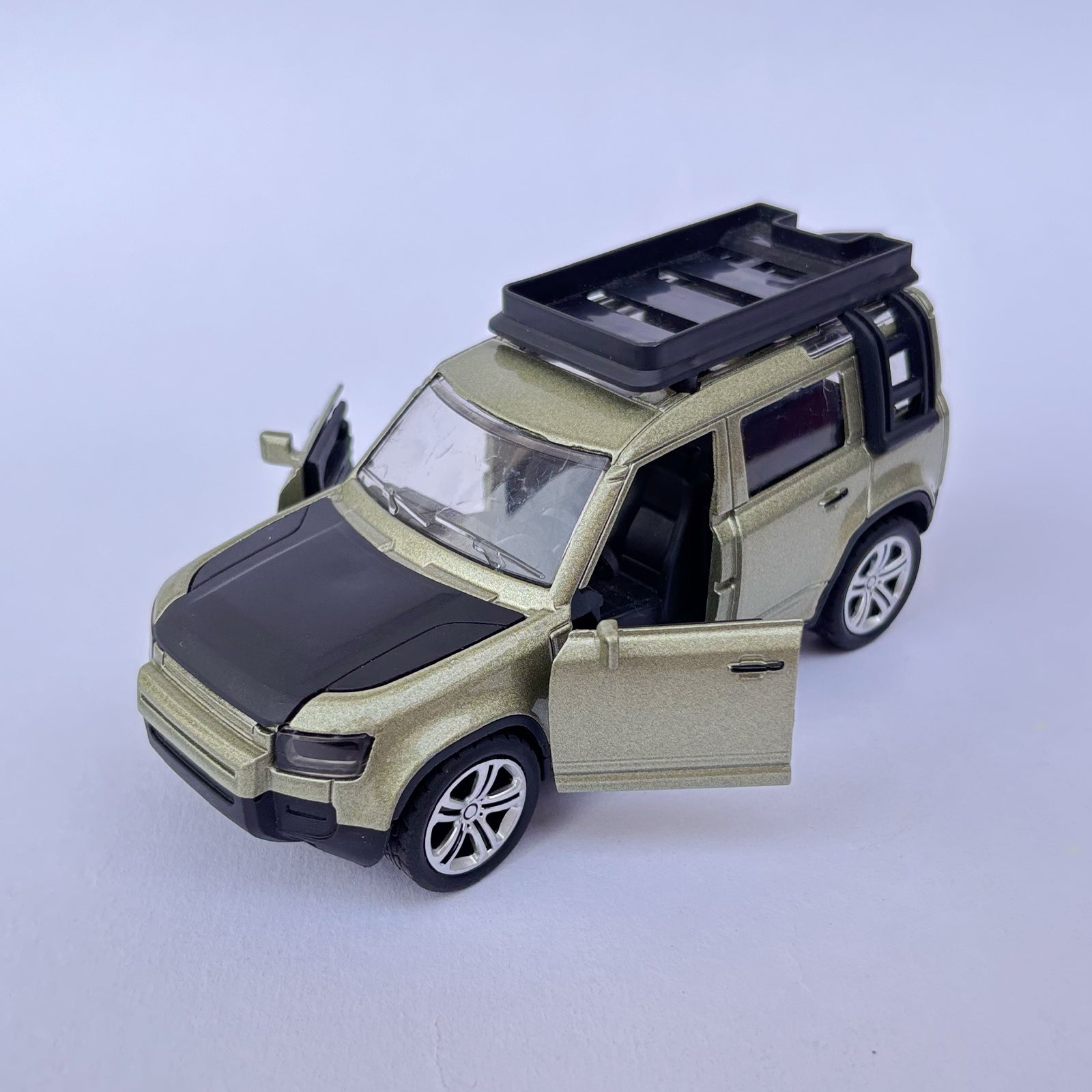 Diecast 1:32 Scale Metal Pull Back Car Toy for Kids with Openable Doors, Light & Music.