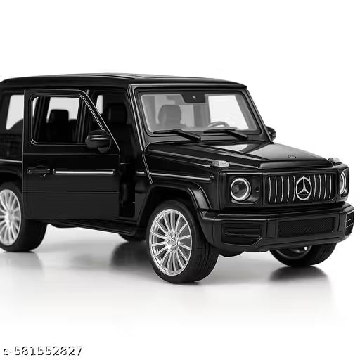 Diecast 1:32 Scale Metal Pull Back Car Toy for Kids with Openable Doors, Light & Music.